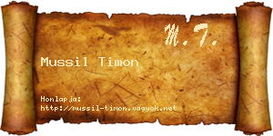 Mussil Timon névjegykártya